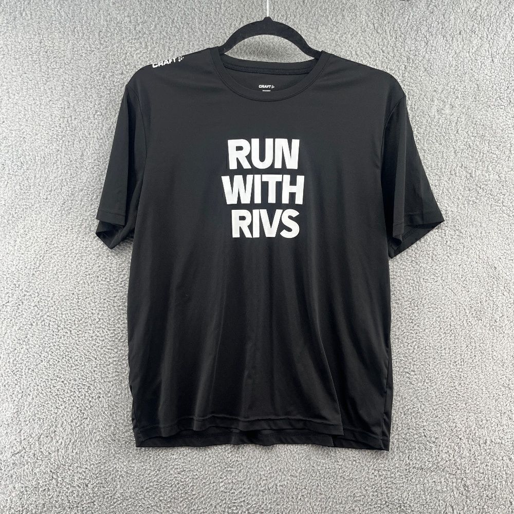 CRAFT Shirt Mens XXL RUN WITH RIVS Short Sleeve Performance Tee T-Shirt Black
